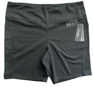 Bebe Sport Women's Black Bike Yoga Gym Shorts Size 3 XL NWT